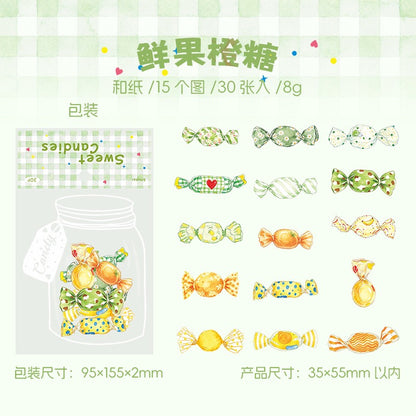 Sweet Candies Cute Washi Stickers 30pcs per pack