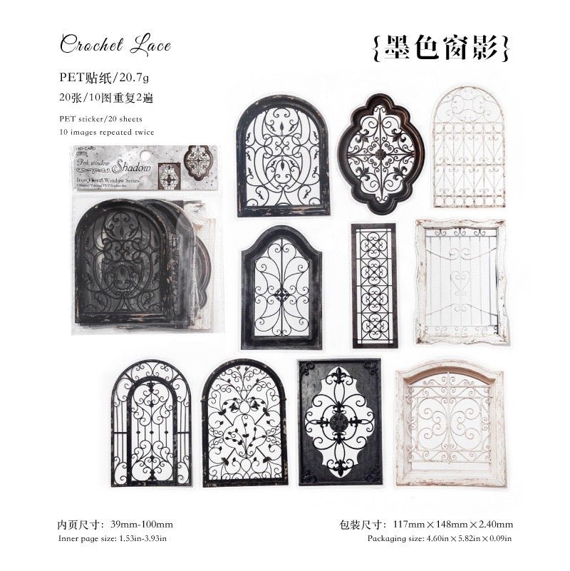 Rusty Window 20pcs Large Sized PET Window Stickers