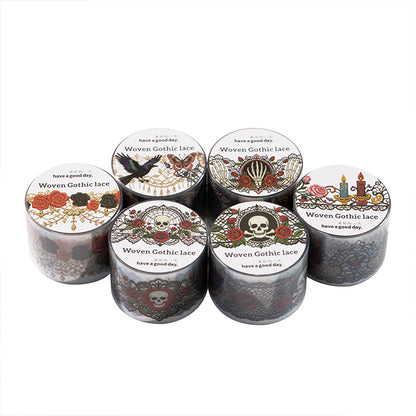 Dark Gothic Border Clear PET Decor Tape
