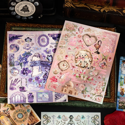 Whimsical Artistic Sticker Books 27 Sheets Dark Romantic Ephemera Journal Stickers