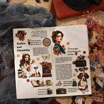 "Tracing Back Time" Retro Vintage Style Sticker Books