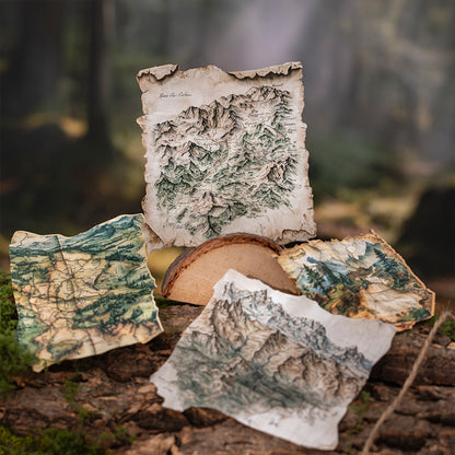 "Adventure Diary" 10pcs Vintage Map Stickers Pirate Map Stickers