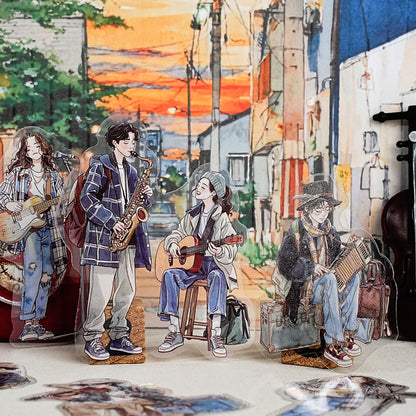 "Pedestrians Series" 20pcs Street pedestrians PET Stickers