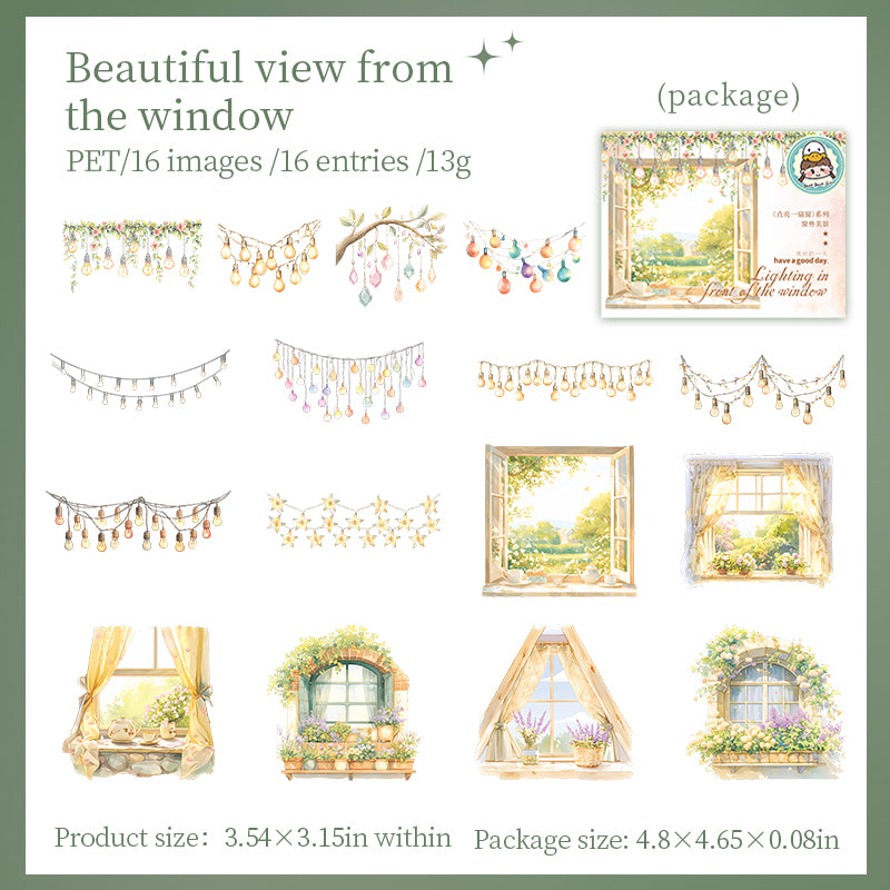 "Lights and Windows" 16pcs PET Stickers