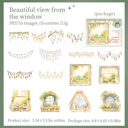 "Lights and Windows" 16pcs PET Stickers