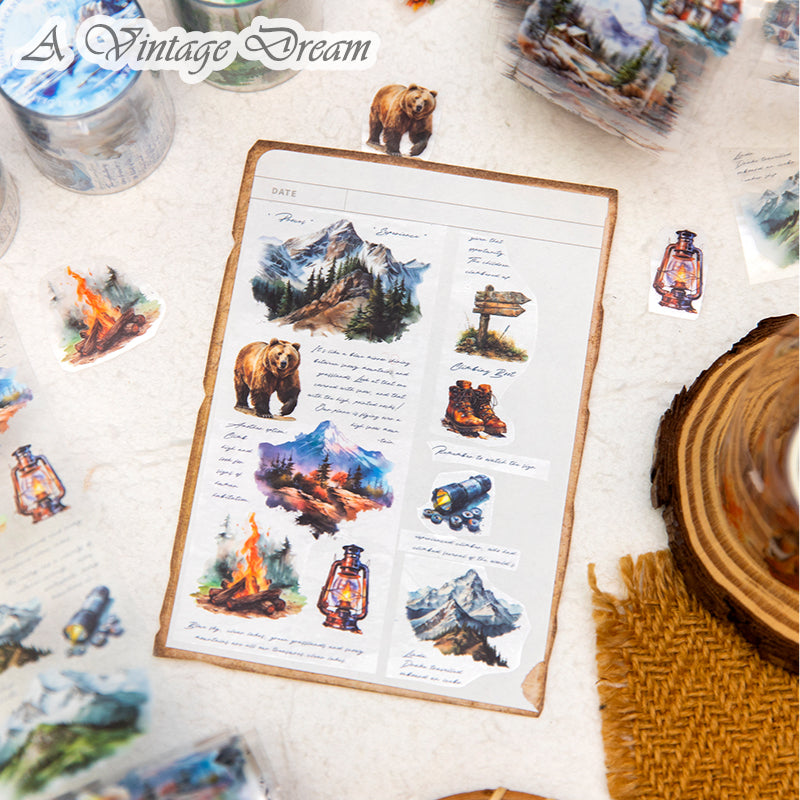 (30.June) Scenery PET Tapes with Mountains Trees Seas for Scrapbooking