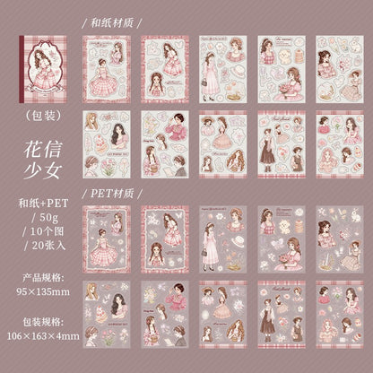 Encounter Charming Lady Sticker Books Pre-cut Washi and PET Stickers