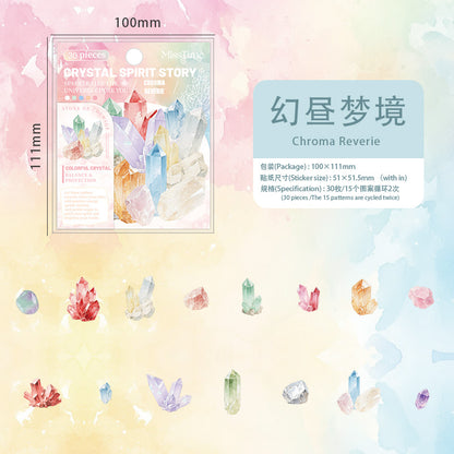 "Crystal Spirit" 30pcs Frosted PET Stickers