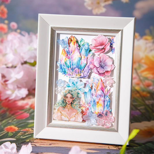 "Flower Crystal Story" 20pcs Crystal Paper Stickers