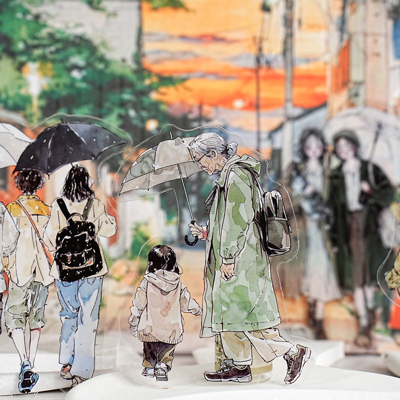 "Pedestrians Series" 20pcs Street pedestrians PET Stickers