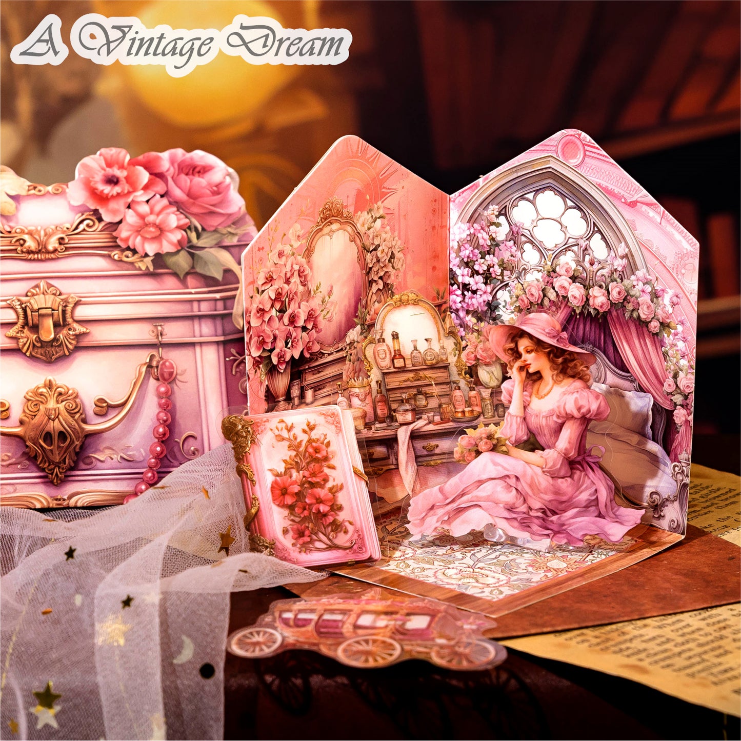 (6.Sept) Pandora's box Journal Supplies Packs with Stickers and Cards for Scrapbooking