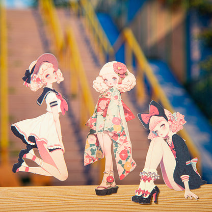 "Chestnut's Outfit" 15pcs Cute Dolls PET Stickers