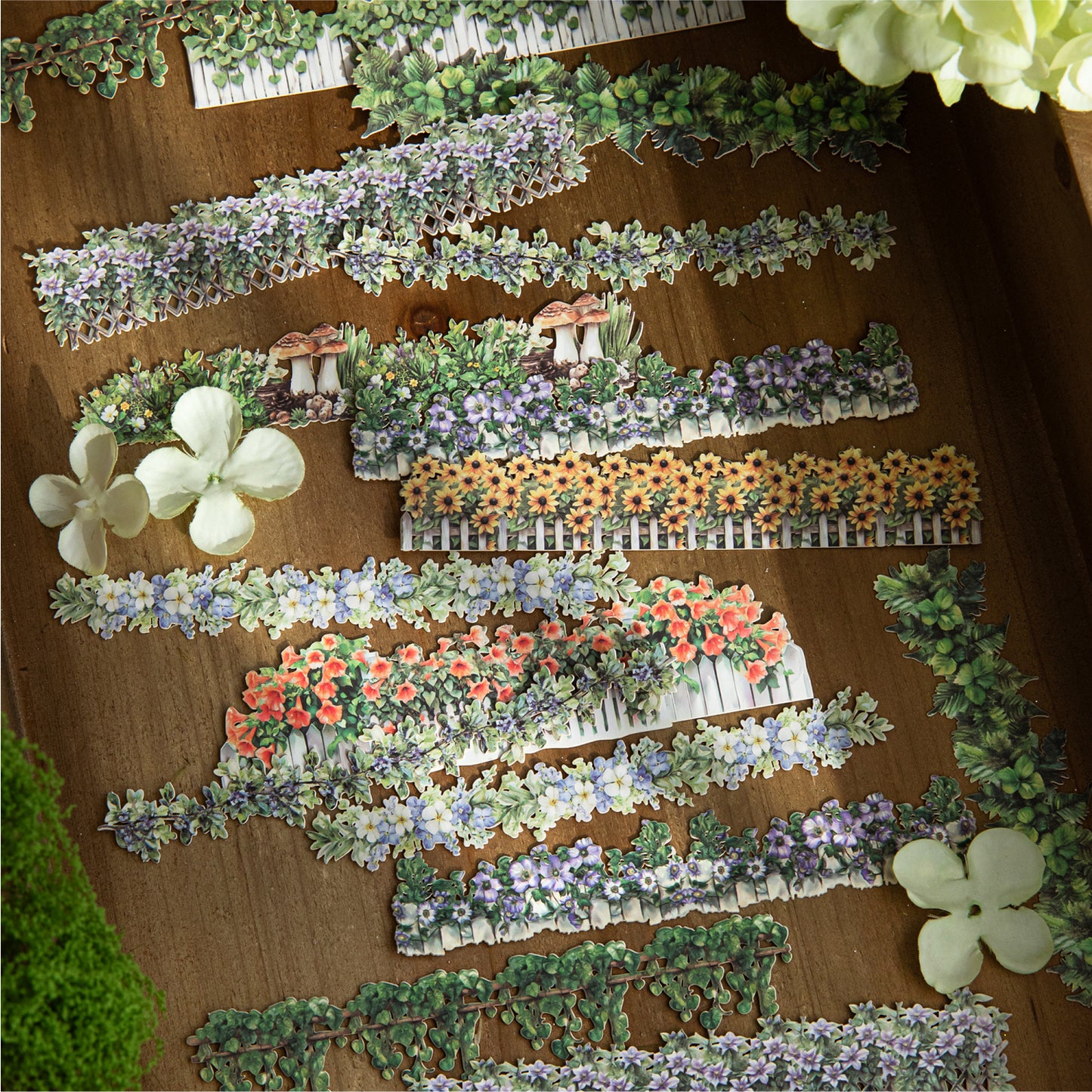 "Mountain Wild Flowers" 20pcs Long Strip Stickers