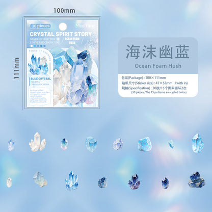 "Crystal Spirit" 30pcs Frosted PET Stickers