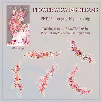 "Floral Expansion" 10pcs Large Sized Flower Stickers