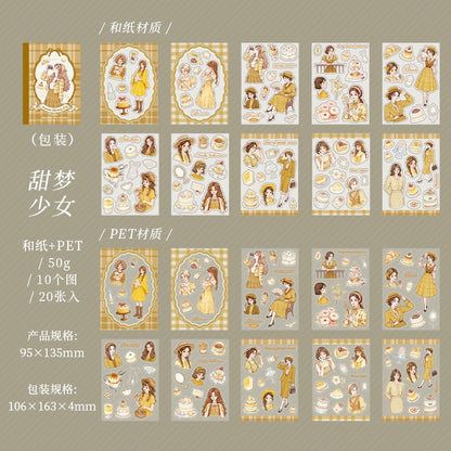 Encounter Charming Lady Sticker Books Pre-cut Washi and PET Stickers