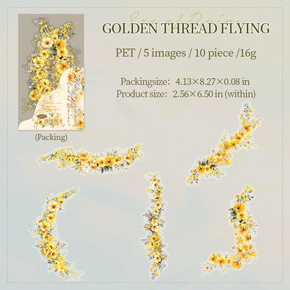 "Floral Expansion" 10pcs Large Sized Flower Stickers