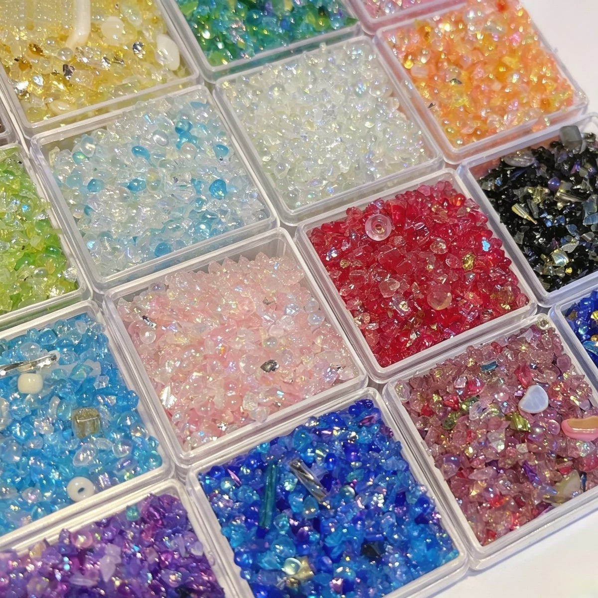 Assorted Glass Chip Beads, Resin Shaker & Journal Embellishments