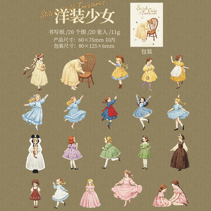 Stitch Child Treasures 20pcs Cute Girls Cardboard Stickers