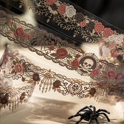 Dark Gothic Border Clear PET Decor Tape