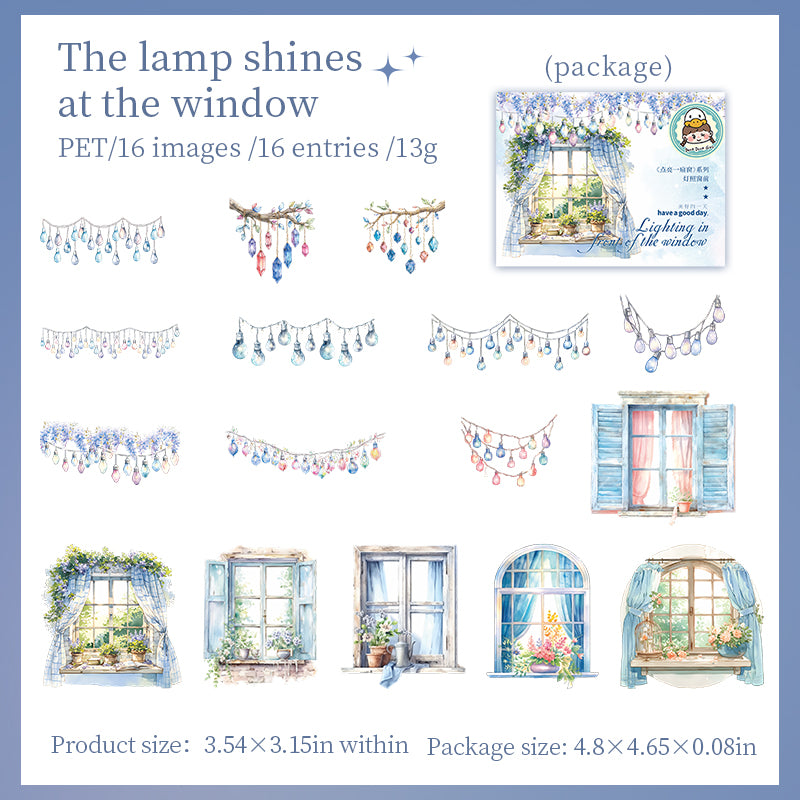 "Lights and Windows" 16pcs PET Stickers