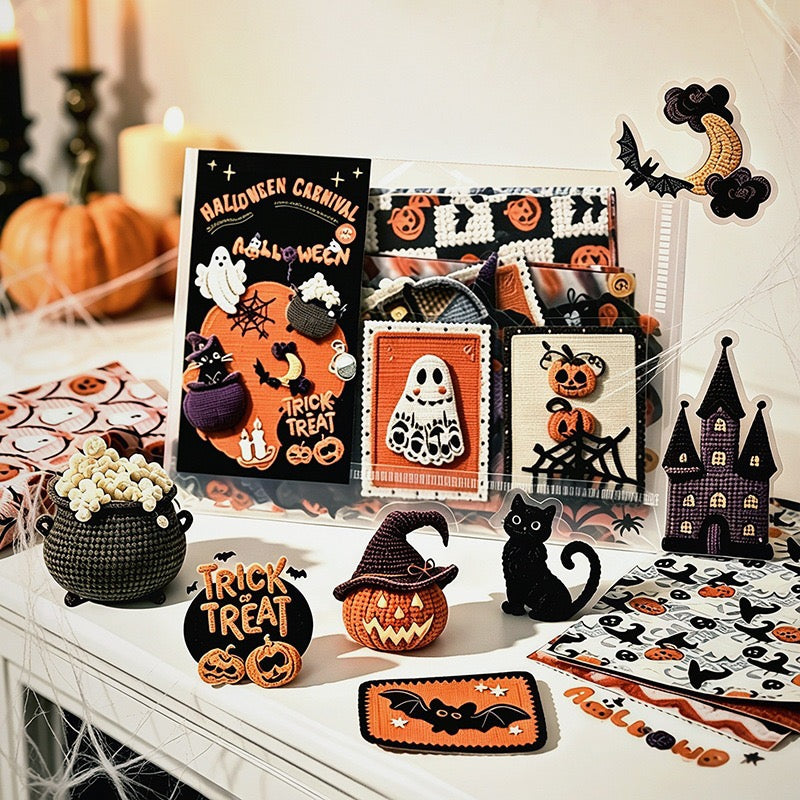 Knitting Style Halloween Sticker Pack 100pcs in PET Stickers and Deco Papers
