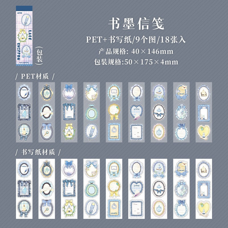 Lace Chiffon Sticker Books Cute Stickers Pre-cut