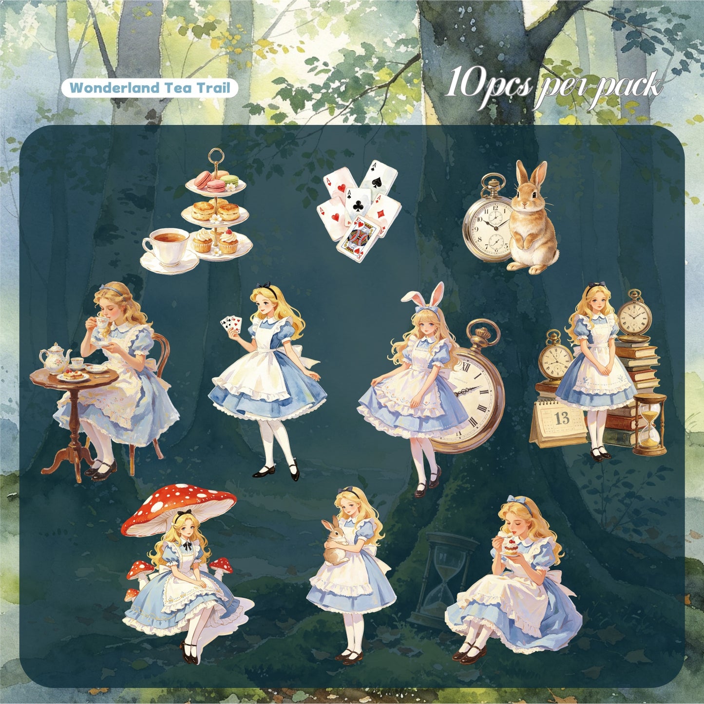 Fairy Ballads 10pcs Thin Cardboard Stickers Princess Stickers for Scrapbooking
