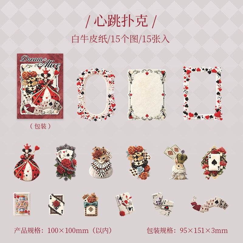 Dream & Alice 15pcs Wonderland Themed Stickers