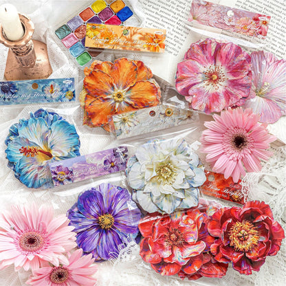 Large Sized Flower Stickers Cardboard Stickers 10pcs per pack