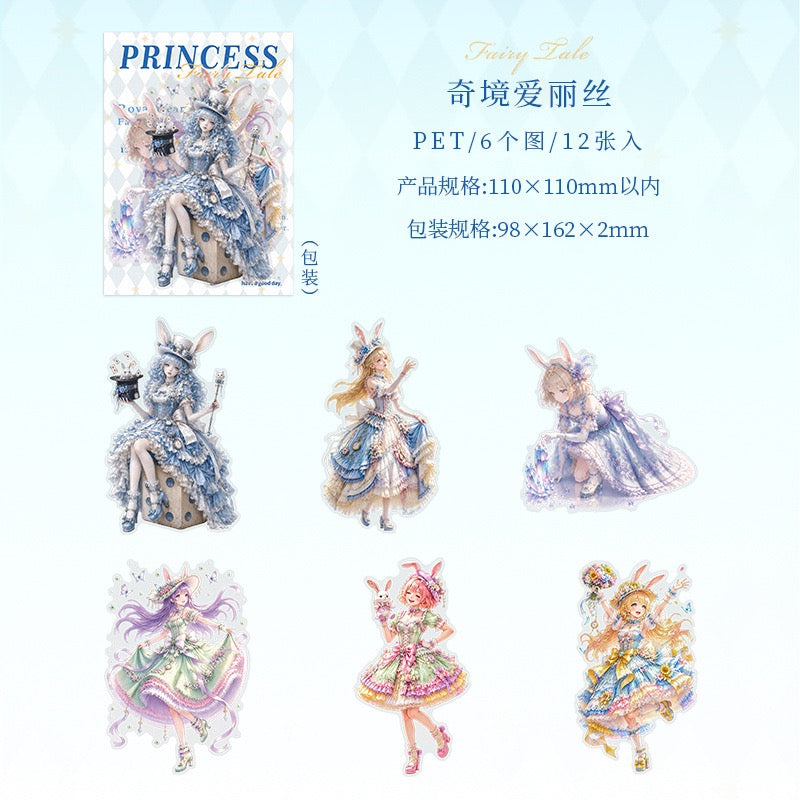 Princess Fairy Tales Large Sized PET Stickers for Journaling