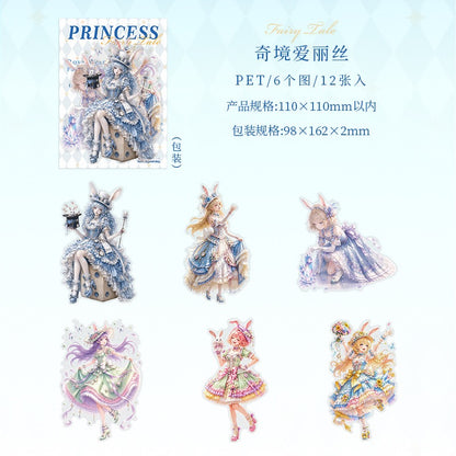 Princess Fairy Tales Large Sized PET Stickers for Journaling
