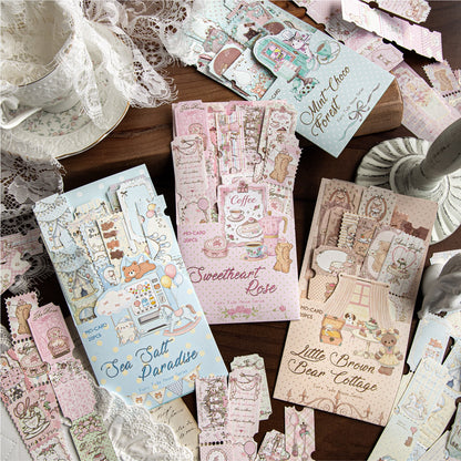 Golden Lined Cute Stickers 20pcs in