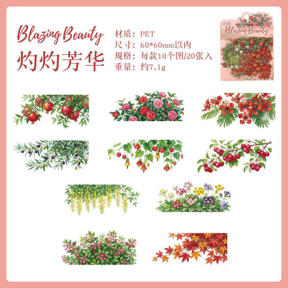 ZABC Flower PET Stickers 20pcs per pack