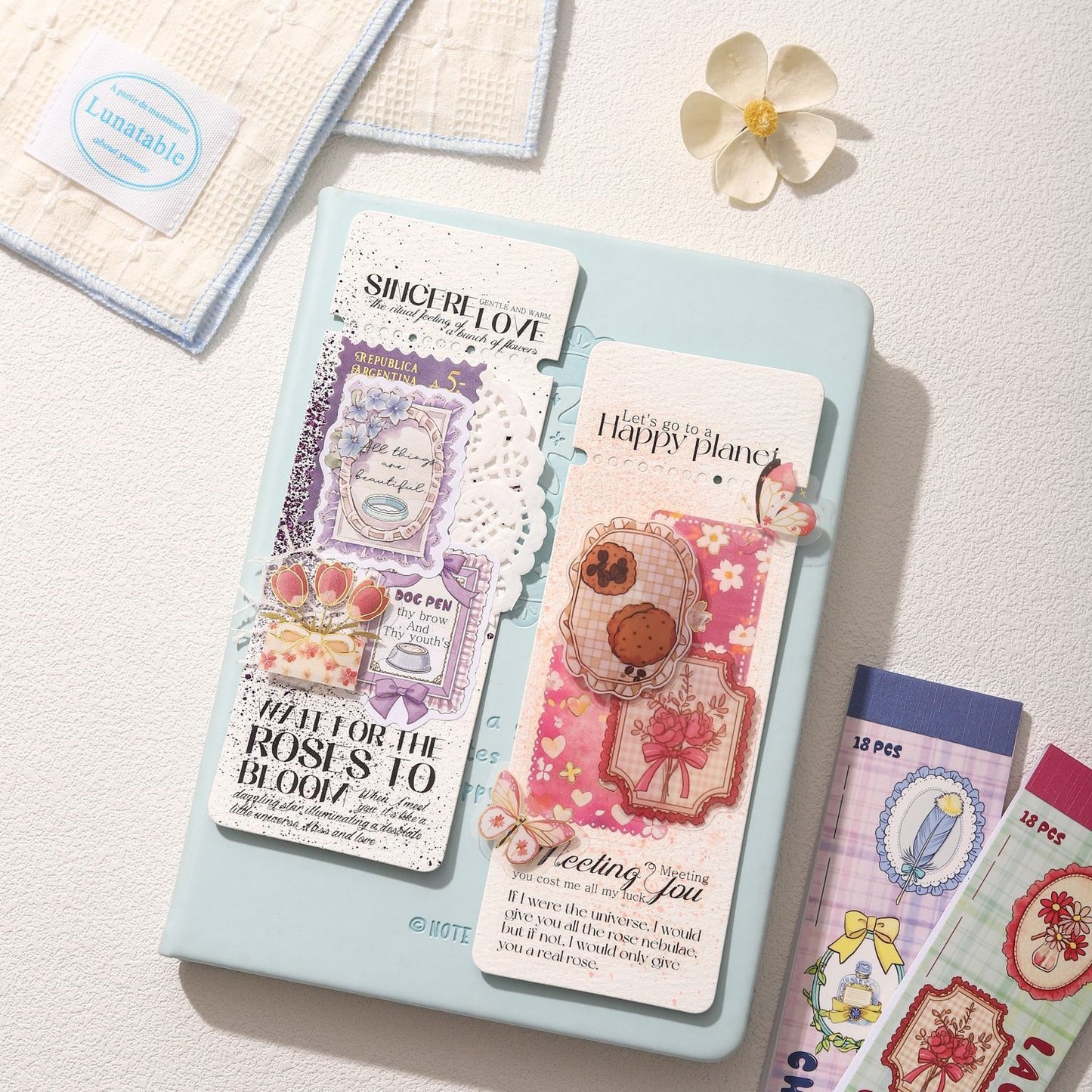 Lace Chiffon Sticker Books Cute Stickers Pre-cut