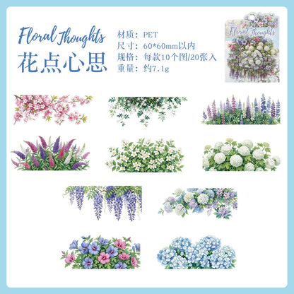 ZABC Flower PET Stickers 20pcs per pack