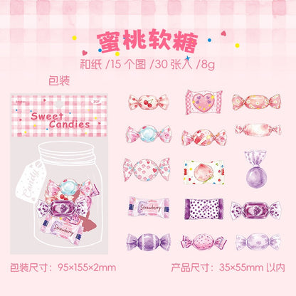 Sweet Candies Cute Washi Stickers 30pcs per pack