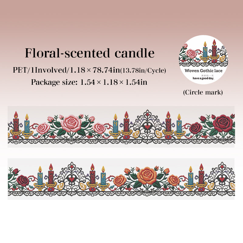 Dark Gothic Border Clear PET Decor Tape