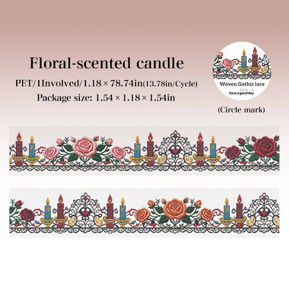 Dark Gothic Border Clear PET Decor Tape