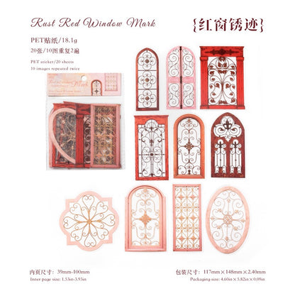 Rusty Window 20pcs Large Sized PET Window Stickers