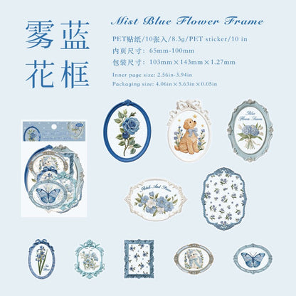 Cute Lace Frame PET Stickers 10pcs in