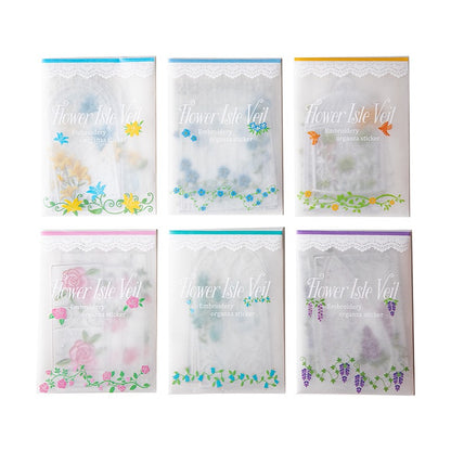 Flower Isle Veil PET Stickers Lace Garden Fence Stickers 10pcs in