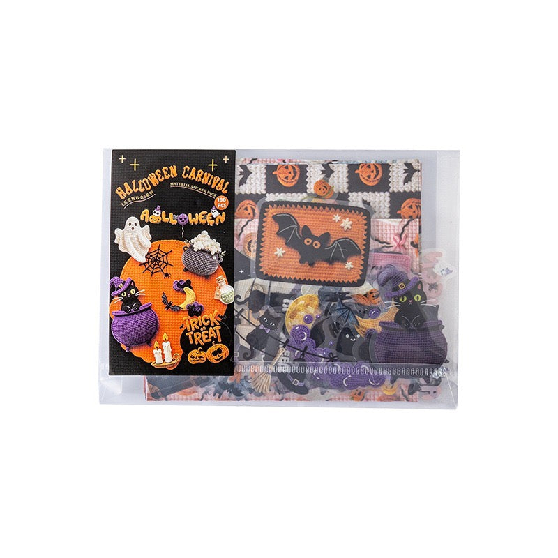 Knitting Style Halloween Sticker Pack 100pcs in PET Stickers and Deco Papers