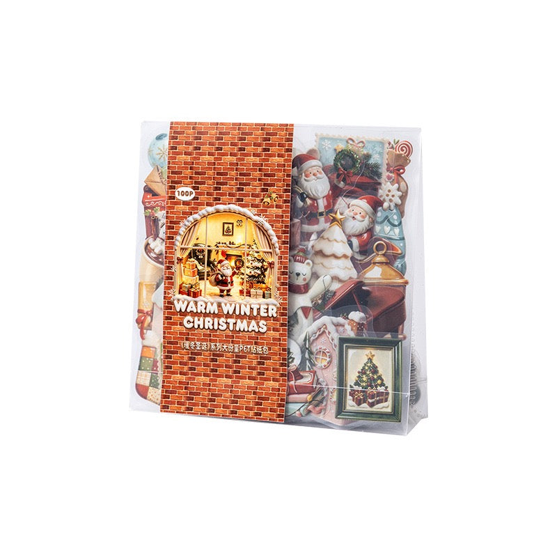Ceramic like Christmas Stickers 100pcs in PET Stickers