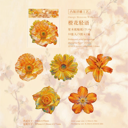Large Sized Flower Stickers Cardboard Stickers 10pcs per pack