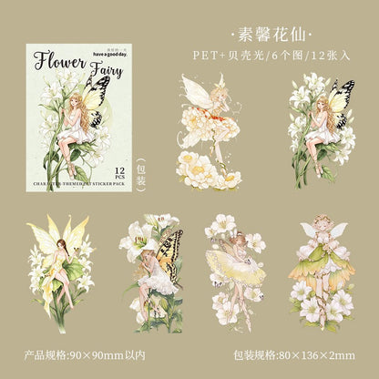 Flower Fairy Shiny Stickers 12pcs in