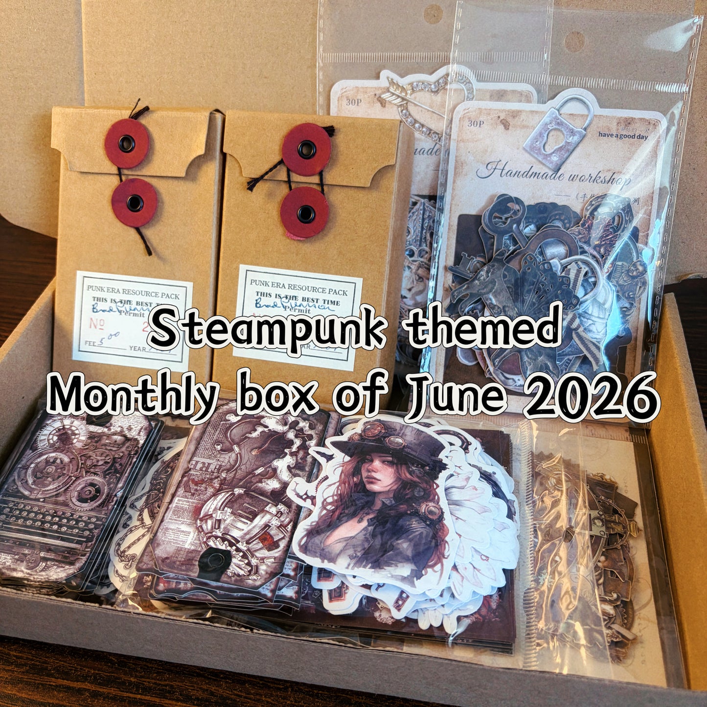 Steampunk Themed Journal Supplies Box - June 2026