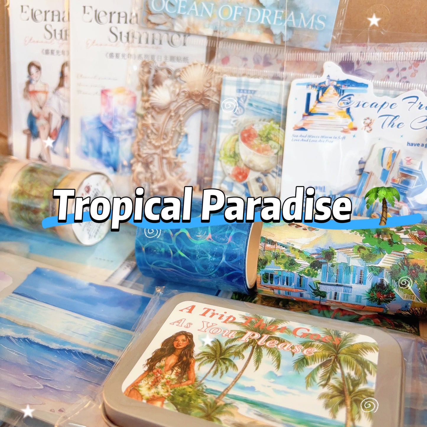 Tropical Paradise Themed Journal Supplies Box- Monthly Box of July 2025