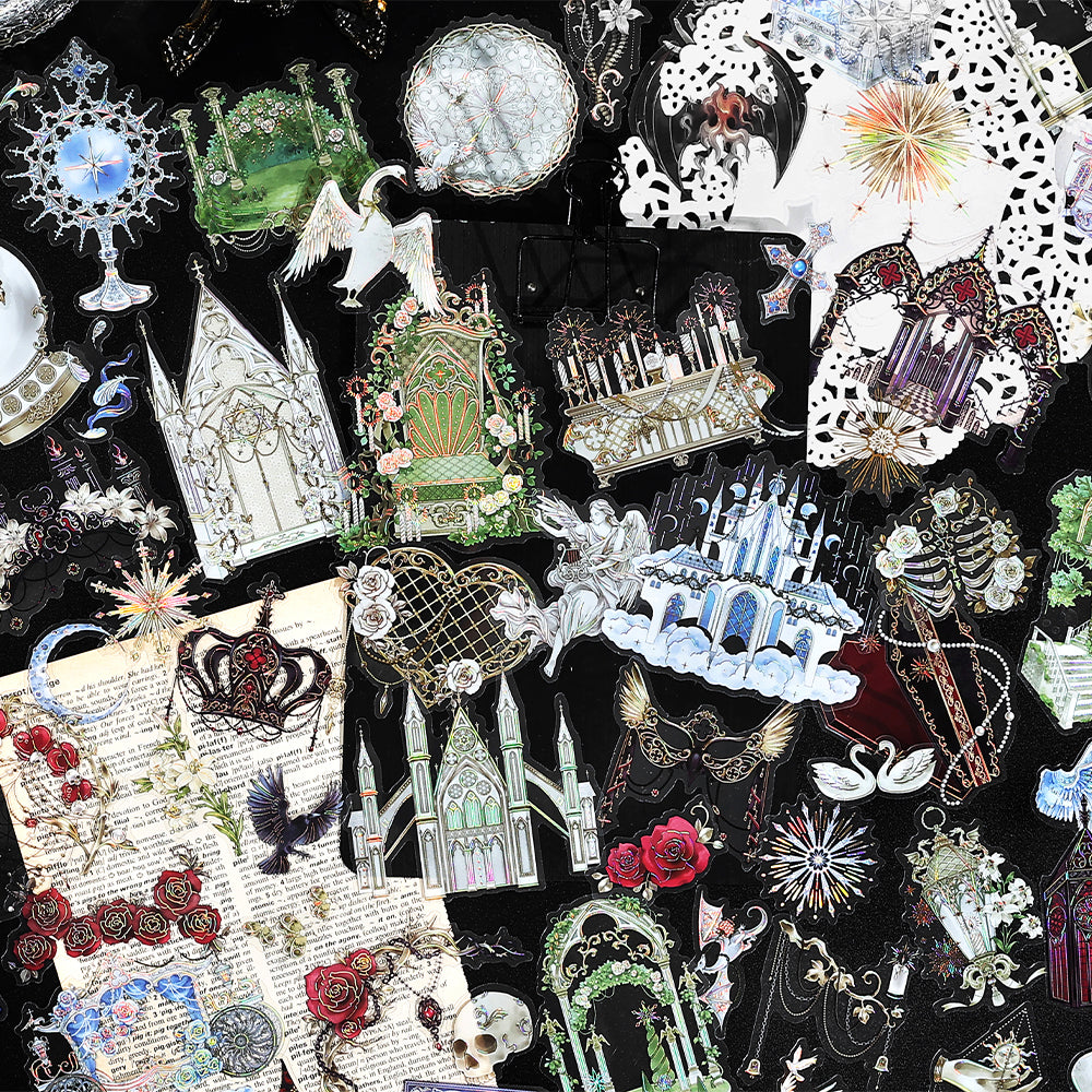 "Thorny Poems" 20pcs Golden Lined Stickers for Scrapbooking Art