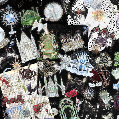 "Thorny Poems" 20pcs Golden Lined Stickers for Scrapbooking Art